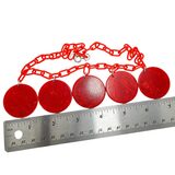 Vintage Bakelite MOD Red Disk Necklace W Plastic Chain – Geometric Statement – Rare collectible vintage item 