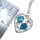 Vintage Early 50s Sarah Coventry SARAH Signed Filigree Heart Pendant W Blue Rhinestones – Rare collectible vintage item 