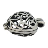 Artisan Sterling Silver Open Work Filigree Heart Locket Pendant Necklace – Rare Vintage Item
