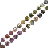 Pink Green Tourmaline Heart Beaded Necklace W Sterling Silver Spacers And Toggle Clasp – OOAK - Unique one of a kind item handmade by A World Of Things made using recycled materials 