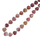 Pink Green Tourmaline Heart Beaded Necklace W Sterling Silver Spacers And Toggle Clasp – OOAK - Unique one of a kind item handmade by A World Of Things made using recycled materials 