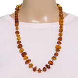 Baltic Amber Linked Bead Hand Wired Nugget Necklace 33g 24” – OOAK - Unique one of a kind artisan item