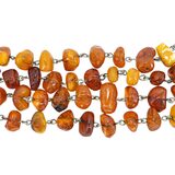Baltic Amber Linked Bead Hand Wired Nugget Necklace 33g 24” – OOAK - Unique one of a kind artisan item