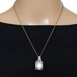Large Statement Cubic Zirconia Vermeil Pendant Necklace - Art Deco Revival Style – Estate Find