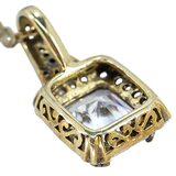 Large Statement Cubic Zirconia Vermeil Pendant Necklace - Art Deco Revival Style – Estate Find