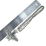 Y2K Statement Queen Bee Pendant Necklace - Whimsical Silver Tone – Estate Find