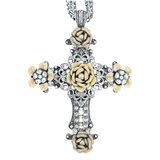 Y2K Sweet Romance Floral Enamel Victorian Gothic Revival Oversized Cross Necklace – Collectible designer item - retired