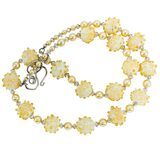 Vintage Yellow Art Glass Bead Necklace with Artisan Sterling Silver Clasp – OOAK - Unique one of a kind artisan item