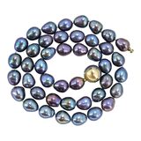 Honora Peacock Baroque Freshwater Pearl Necklace with 14k Two-Tone Twist Clasp – Collectible designer item - retired