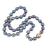 Honora Peacock Baroque Freshwater Pearl Necklace with 14k Two-Tone Twist Clasp – Collectible designer item - retired