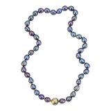 Honora Peacock Baroque Freshwater Pearl Necklace with 14k Two-Tone Twist Clasp – Collectible designer item - retired