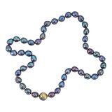 Honora Peacock Baroque Freshwater Pearl Necklace with 14k Two-Tone Twist Clasp – Collectible designer item - retired