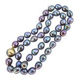 Honora Peacock Baroque Freshwater Pearl Necklace with 14k Two-Tone Twist Clasp – Collectible designer item - retired