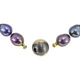 Honora Peacock Baroque Freshwater Pearl Necklace with 14k Two-Tone Twist Clasp – Collectible designer item - retired