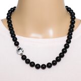 Onyx, Jasper & Hand-Painted Crab Bead Necklace With Sterling Clasp – OOAK - Unique one of a kind item handmade by A World Of Things made using recycled materials 