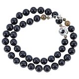 Onyx, Jasper & Hand-Painted Crab Bead Necklace With Sterling Clasp – OOAK - Unique one of a kind item handmade by A World Of Things made using recycled materials 