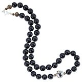 Onyx, Jasper & Hand-Painted Crab Bead Necklace With Sterling Clasp – OOAK - Unique one of a kind item handmade by A World Of Things made using recycled materials 