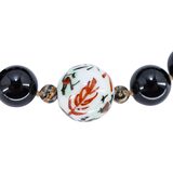 Onyx, Jasper & Hand-Painted Crab Bead Necklace With Sterling Clasp – OOAK - Unique one of a kind item handmade by A World Of Things made using recycled materials 