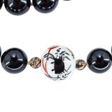 Onyx, Jasper & Hand-Painted Crab Bead Necklace With Sterling Clasp – OOAK - Unique one of a kind item handmade by A World Of Things made using recycled materials 