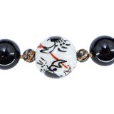 Onyx, Jasper & Hand-Painted Crab Bead Necklace With Sterling Clasp – OOAK - Unique one of a kind item handmade by A World Of Things made using recycled materials 