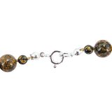 Onyx, Jasper & Hand-Painted Crab Bead Necklace With Sterling Clasp – OOAK - Unique one of a kind item handmade by A World Of Things made using recycled materials 