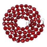Vintage Czech Red Glass Bead Necklace - Restrung Hand Knotted - Sterling Silver Clasp 24” – OOAK - Unique one of a kind item handmade by A World Of Things made using recycled materials 