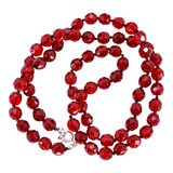 Vintage Czech Red Glass Bead Necklace - Restrung Hand Knotted - Sterling Silver Clasp 24” – OOAK - Unique one of a kind item handmade by A World Of Things made using recycled materials 