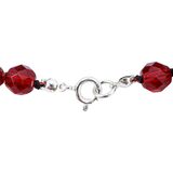 Vintage Czech Red Glass Bead Necklace - Restrung Hand Knotted - Sterling Silver Clasp 24” – OOAK - Unique one of a kind item handmade by A World Of Things made using recycled materials 