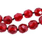 Vintage Czech Red Glass Bead Necklace - Restrung Hand Knotted - Sterling Silver Clasp 24” – OOAK - Unique one of a kind item handmade by A World Of Things made using recycled materials 