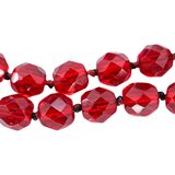 Vintage Czech Red Glass Bead Necklace - Restrung Hand Knotted - Sterling Silver Clasp 24” – OOAK - Unique one of a kind item handmade by A World Of Things made using recycled materials 