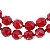 Vintage Czech Red Glass Bead Necklace - Restrung Hand Knotted - Sterling Silver Clasp 24” – OOAK - Unique one of a kind item handmade by A World Of Things made using recycled materials 