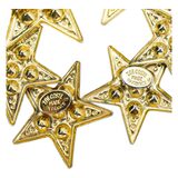 Zoe Coste France Huge Celestial Star Moon Clip Earrings Red Rhinestone 2.75” – Collectible designer item - retired