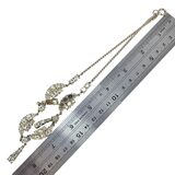 Vintage Edwardian Revival Rhinestone Festoon Necklace Dangle Garland Silver Tone – Rare Vintage Item