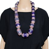Antique Venetian 6-Layer Chevron Bead Strand (37-50mm) – Roy Sieber Collection – Rare collectible vintage item 