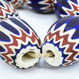 Antique Venetian 6-Layer Chevron Bead Strand (37-50mm) – Roy Sieber Collection – Rare collectible vintage item 