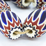 Antique Venetian 6-Layer Chevron Bead Strand (37-50mm) – Roy Sieber Collection – Rare collectible vintage item 