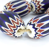 Antique Venetian 6-Layer Chevron Bead Strand (37-50mm) – Roy Sieber Collection – Rare collectible vintage item 