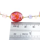 MCM Murano Lampwork Venetian Cranberry Glass Sommerso Foil Necklace Sterling 925 – Collectible vintage item