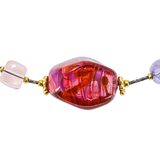 MCM Murano Lampwork Venetian Cranberry Glass Sommerso Foil Necklace Sterling 925 – Collectible vintage item
