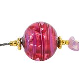 MCM Murano Lampwork Venetian Cranberry Glass Sommerso Foil Necklace Sterling 925 – Collectible vintage item