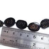 Vintage Water Buffalo Black Horn Bead Necklace Spiral Disc Tribal Boho Statement 17.5” – Studio made / small batch item  - Estate find