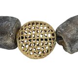 Vintage Large Baule/Ashanti Lost-Wax Brass & Weathered Smoky Powder Glass Necklace Set – OOAK - Unique one of a kind artisan item