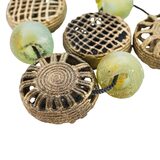 Vintage Large Baule/Ashanti Lost-Wax Brass & Weathered Smoky Powder Glass Necklace Set – OOAK - Unique one of a kind artisan item