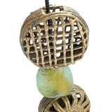 Vintage Large Baule/Ashanti Lost-Wax Brass & Weathered Smoky Powder Glass Necklace Set – OOAK - Unique one of a kind artisan item