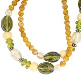 Vintage 90s Cross Cultural Boho "Abundance" Fish & Agate, Sterling Silver, Czech Glass – Studio made / small batch item  - Estate find