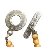 Vintage 90s Cross Cultural Boho "Abundance" Fish & Agate, Sterling Silver, Czech Glass – Studio made / small batch item  - Estate find