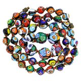 Vintage Venetian Millefiori Graduated Floral Bead Necklace 25in 8mm to 14mm – Collectible vintage item