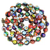 Vintage Venetian Millefiori Graduated Floral Bead Necklace 25in 8mm to 14mm – Collectible vintage item