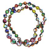 Vintage Venetian Millefiori Graduated Floral Bead Necklace 25in 8mm to 14mm – Collectible vintage item