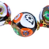 Vintage Venetian Millefiori Graduated Floral Bead Necklace 25in 8mm to 14mm – Collectible vintage item